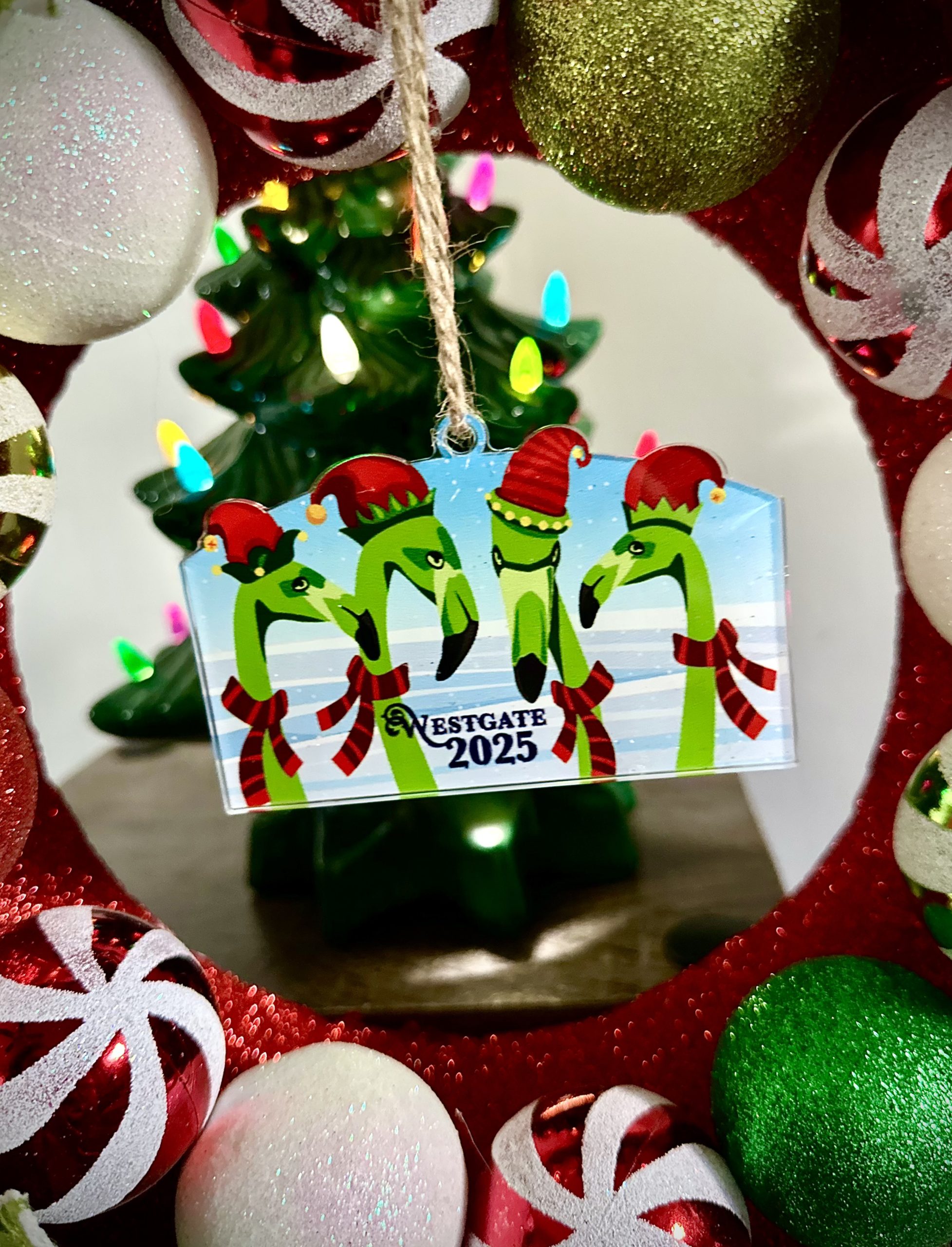 Flamingle-n-Jingle holiday ornament image